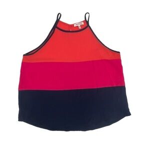 Monteau Orange Pink Blue Spaghetti Strap Blouse Size XL Women's